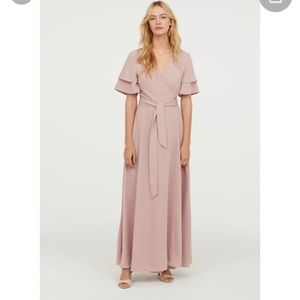 H&M Blush Maxi Wrap Dress Size 6